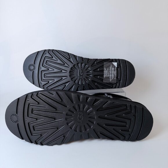 UGG Black Classic Ultra Mini Boots Regen Leather Winter Boots Men Size 10 - Picture 5 of 9